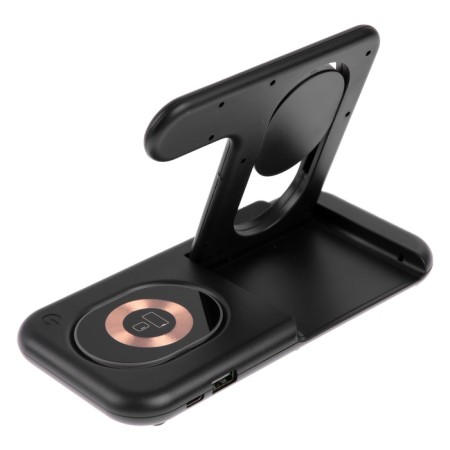 Wireless charger 3 in 1 Y36, 15 W, folding, backlight, USB, Type-C, black-6
