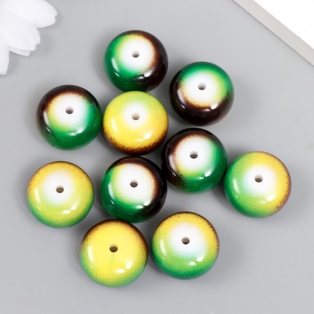 Beads for creativity plastic "green-chocolate" set of 10 pcs 1.4x2x2 cm-2