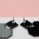 Acrylic Earrings One Love, black pink color in silver