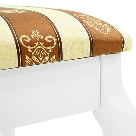 Retro banquet with storage white, 550x330x430, fabric strip brown.-6