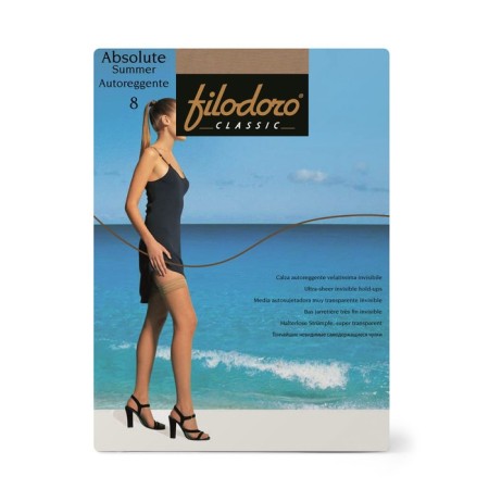 Stockings Women's Filodoro Absolute Summer Auto, 8 Den, size 4, Playa color-1