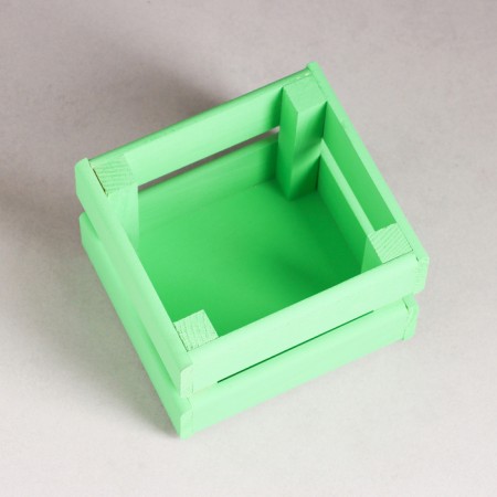 Wooden Kashpo 12 × 11 × 9 cm "odnushka light", two -strip, green giving beautifully-2