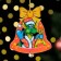 Christmas tree toy "Dragon in the bell", lamination, 84 x 93mm