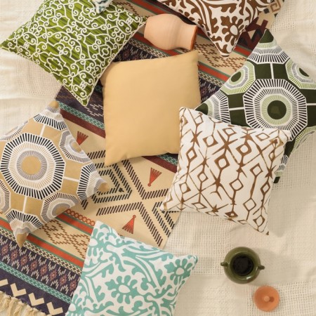 Decorative pillowcase 40x40 cm, Monograms Mint, 100% cotton-1