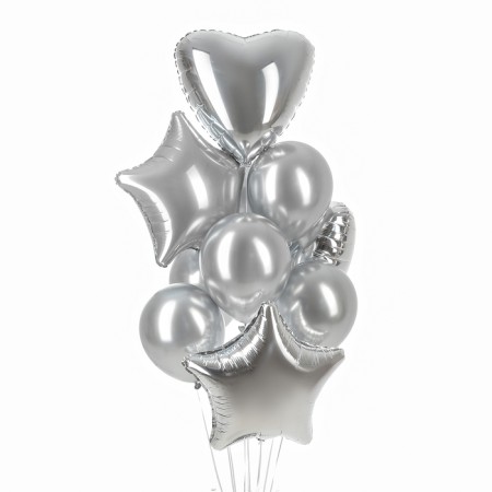 Set of balls "Festive" foil, latex, color silver, 10 pcs.-1