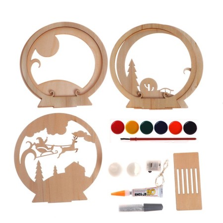 Set for creativity 3D picture - nightlight "Santa Claus in the sleigh"-2