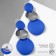 Earrings Metal "Azelia" circles, trio, blue color in silver