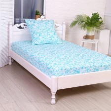 Bed linen 1.5sp Bucky, Biryuza Color (sheet 145x215cm, pillowcase 70x70cm) Coach, 120g/m², 100% cotton