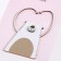 A postcard with a wooden element "I love you!" Handmade, pink background, 14.7x10.5 cm