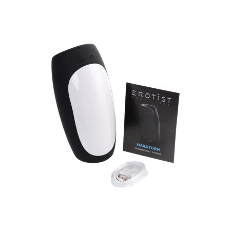 Rechargeable masturbator Erotist hailstorm, silicone, black, 14.7 cm-6