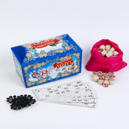 Russian lotto, table, gift game, "New Year", 24 cards, card 7.5 x 21 cm