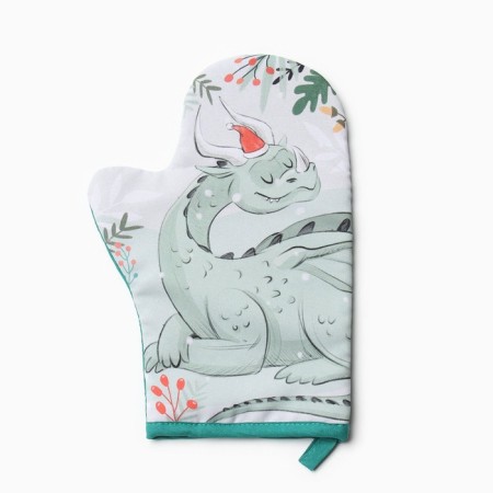 Set of kitchen. Dolyana "Fairytale Dragon": mittens 20x28 cm, severity 17x17 cm, 35% HL, 65% PE-1