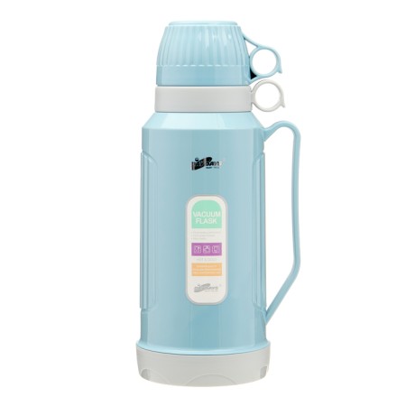 Thermos 1.8 l, with a glass flask, retains heat 12 hours, with a mug, blue-1