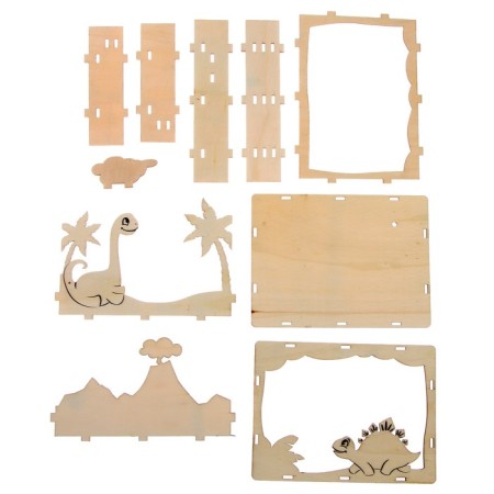 Set for creativity: Create a spinker made of wood and coloring from the plastic "Dinosaurs"-1