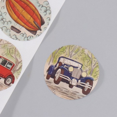 Stick Paper "Retro transport" d = 3.8 cm 252 pcs in the roll-2