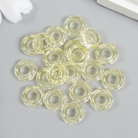 Beads for creativity plastic "Gaika" set 20 pcs yellow 1.3x1.3x0.5 cm-2
