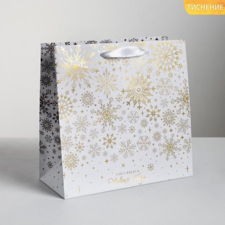 Package New Year's laminated square “Happy New Year!”, 22 x 22 x 11 cm, New Year-1