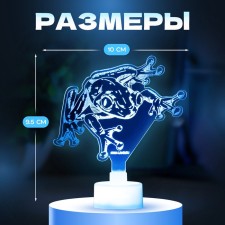 Светильник "Лягушка" LED RGB 6 цветов от батареек LR1130, 3шт 10х9,5 см RISALUX