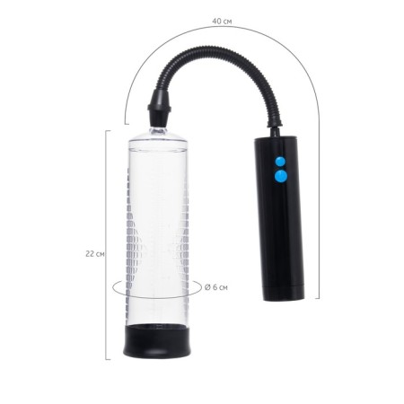 Mechanical pump for the penis Sexus Men Lars, ABS plastic, black, 62 cm-4