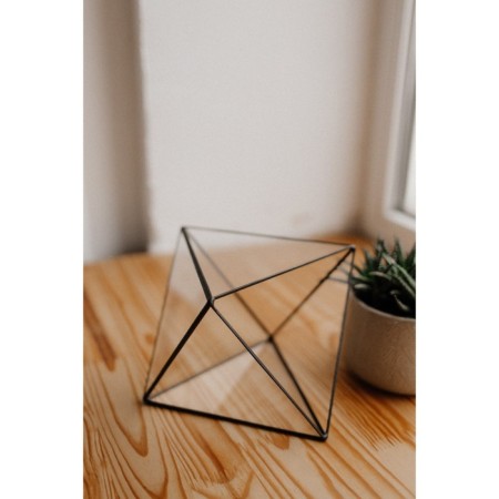Florarium "Octahedron 15", black seams-1