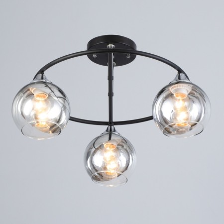 Chandelier "Drops" 3x60W E27 Black 49x49x25.5cm-1
