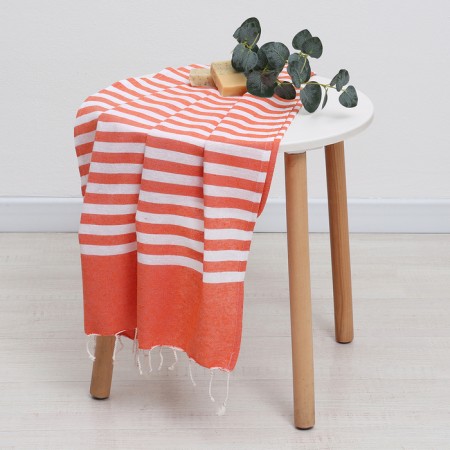 Towel Pedmal Lovelife Marine, col. Orange, 75x170 cm, 80% HL, 20% PE, 190 g/m2