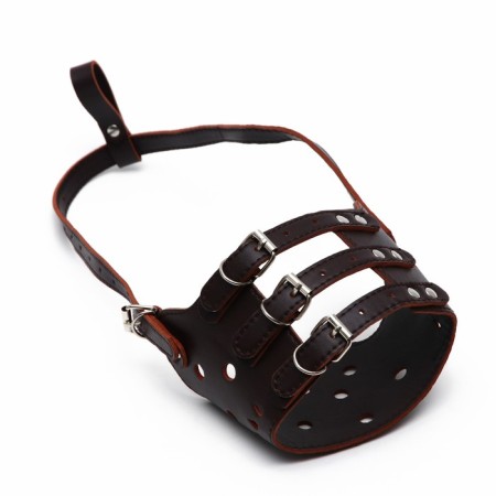 Muzzle of pressed leather adjustable, No. 5, DN 9.3 cm, ohm 32-40 cm, brown-4