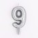 Candle in the Cake "Balls", number 9, silver, 5.5 cm