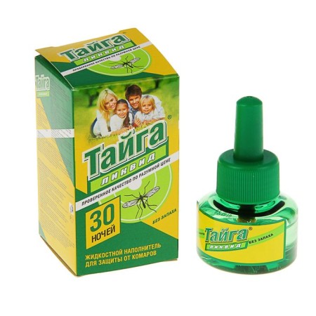 An additional bottle of mosquito "Taiga" liquid, without smell, 30 nights, a bottle, 30 ml