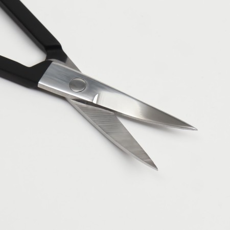 Scissors are manicure, narrow, bent, with rubberized handles, 9 cm, silver/black color-3