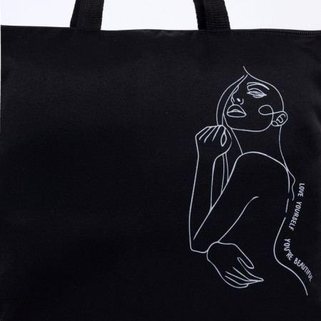 Shopper bag silhouette, without lining, black color-4