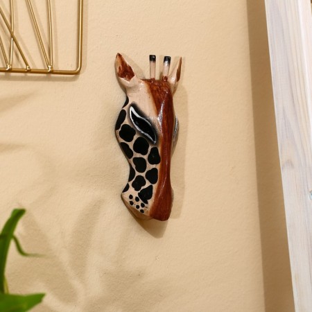 Mask "Zebra" Albezia 19x9x4 cm-2