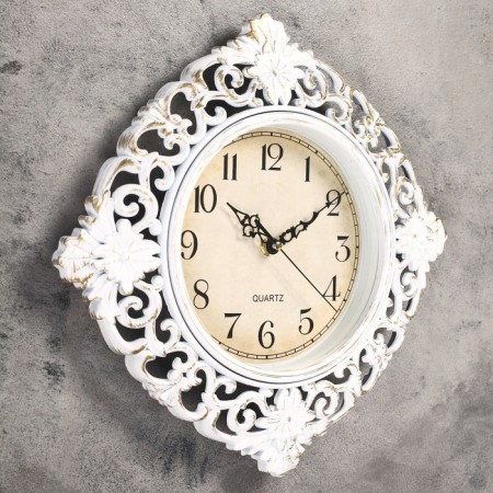 Wall clock, series: interior, "jeanne", smooth move, D-18 cm, 34 x 34 cm-1