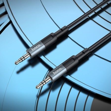 Cable AUX HOOCO UPA23, Jack 3.5 mm (M) - Jack 3.5 mm (M), 1 m, nylon, gray-5
