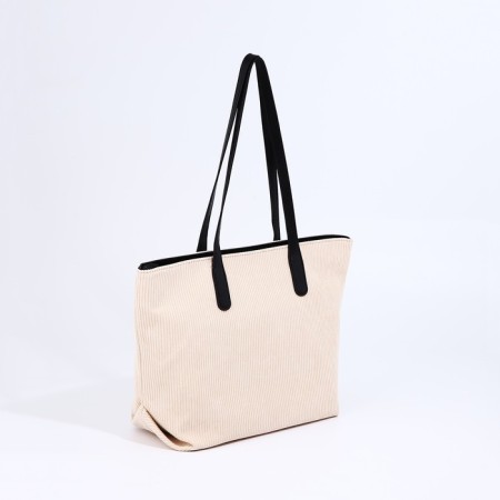 Zipper bag with lightning, beige color-1