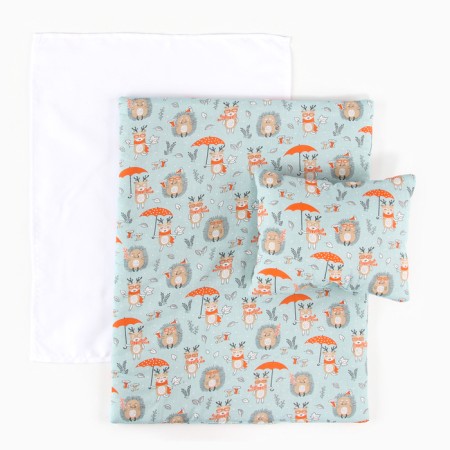 Puppet bed “deer, hedgehogs”, x/b: sheet, blanket 46 × 36 cm, pillow 23 × 17 cm-5