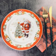 A set of 6 plates Lenardi, 20.5 cm, New Year's print