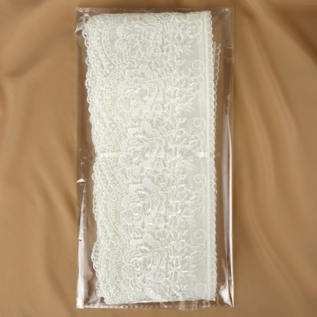 Lace on a grid, 105 mm × 11 ± 1 m, ivory color-2