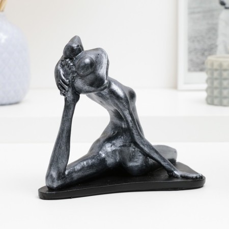 Figure "Frog Yoga on Twine" 16x21x11cm, silver-3