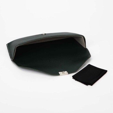 Case for glasses on the button, the color is dark green-2