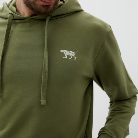 Men's sweatshirt with a hood Mist Men’s Casual Size 50, Green-4