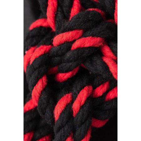 Handcuffs from the cotton rope "Knot-omega", 3.5 m, black and red color-2