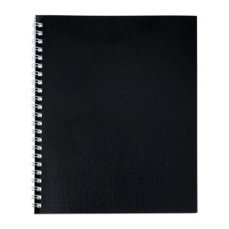 Notebook of 48 sheets in a cage, on the crest of Metallic "Black", Bumvinyl-3