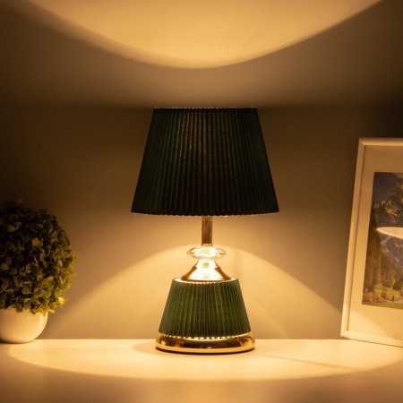 Table lamp "Claudia" 1x40W E27+LED Emerald Belief/Gold 15x15x32.5cm 10683-3