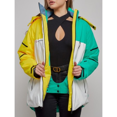 Ski jacket female, size 42, yellow color-15
