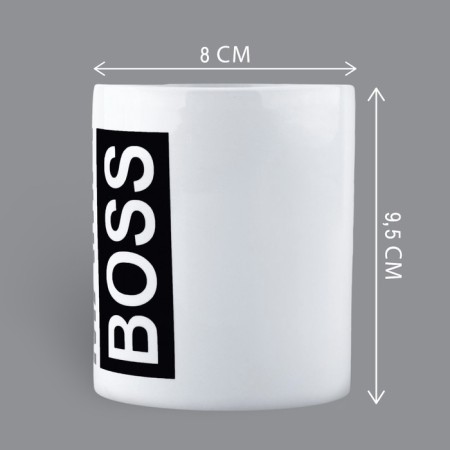 Ceramic mug "Mom Boss", 320 ml, white color-1