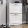 Sirius shoe cabinet, 602 × 250 × 890 mm, with two folding shelves, white color