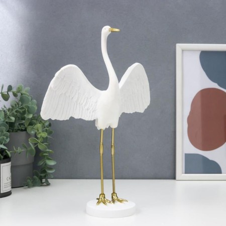 Souvenir Polystone "White Heron - Preparation for flight" 33x8.7x22 cm