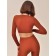 Crop female top in a rubber with a long sleeve Mirey Top Manica Lunga, size 44-46, color cinnamon