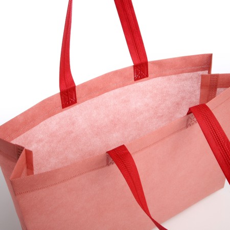 Household bag without fastening, pink color-2